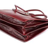 Miu Miu Burgundy Leather Push-Lock Tote Bag