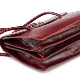 Miu Miu Burgundy Leather Push-Lock Tote Bag