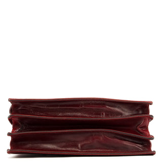 Miu Miu Burgundy Leather Push-Lock Tote Bag