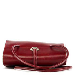 Miu Miu Burgundy Leather Push-Lock Tote Bag