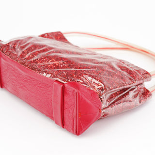 Miu Miu Burgundy Plastic Glitter Shoulder Bag