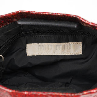 Miu Miu Burgundy Plastic Glitter Shoulder Bag
