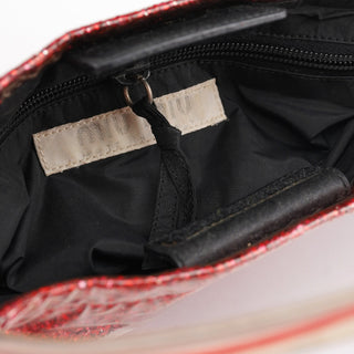 Miu Miu Burgundy Plastic Glitter Shoulder Bag