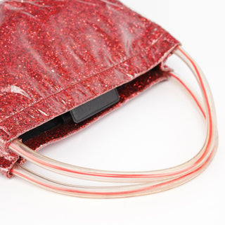 Miu Miu Burgundy Plastic Glitter Shoulder Bag