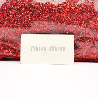 Miu Miu Burgundy Plastic Glitter Shoulder Bag
