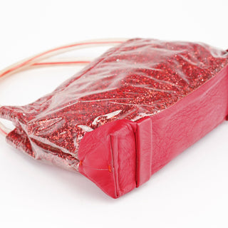 Miu Miu Burgundy Plastic Glitter Shoulder Bag