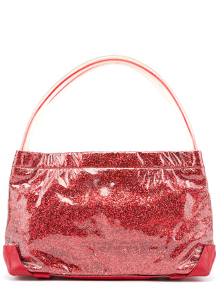 Miu Miu Burgundy Plastic Glitter Shoulder Bag