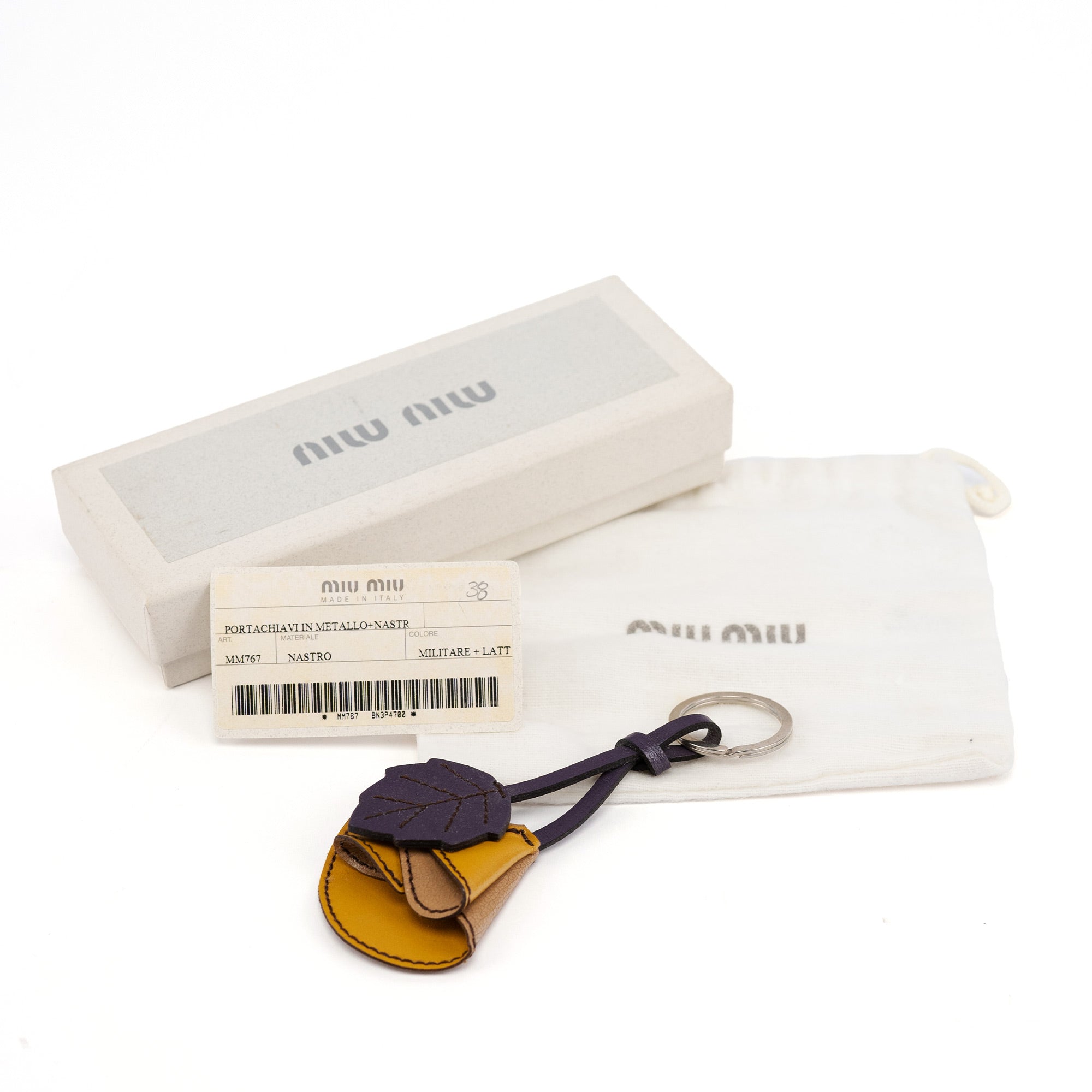Miu Miu Fall 1999 Leather Leafs Keyring Bag Charm