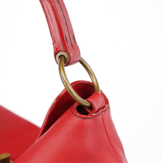 Miu Miu Fall 2003 Red Calfskin Turnlock Hobo Bag