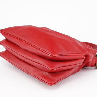 Miu Miu Fall 2003 Red Calfskin Turnlock Hobo Bag