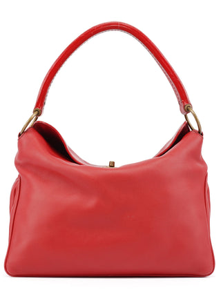 Miu Miu Fall 2003 Red Calfskin Turnlock Hobo Bag