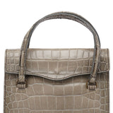 Miu Miu Grey Croc Embossed Tote Bag