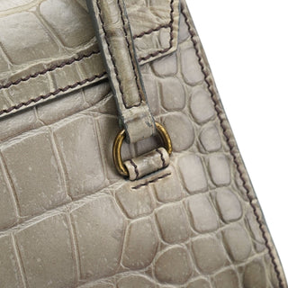 Miu Miu Grey Croc Embossed Tote Bag