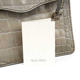 Miu Miu Grey Croc Embossed Tote Bag