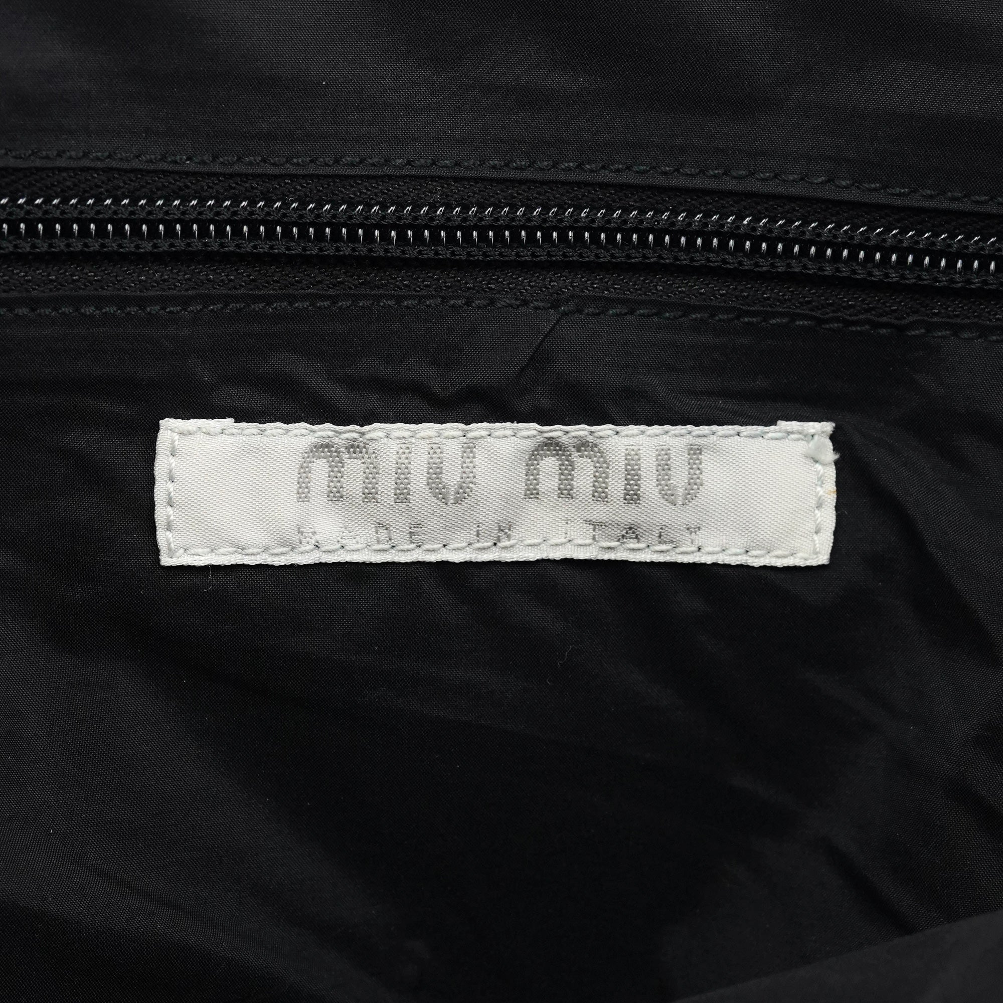 Miu Miu Grey Holographic Tweed Tote Bag