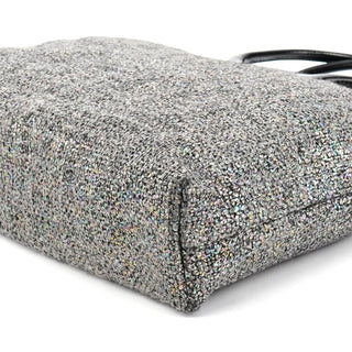 Miu Miu Grey Holographic Tweed Tote Bag