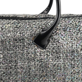 Miu Miu Grey Holographic Tweed Tote Bag