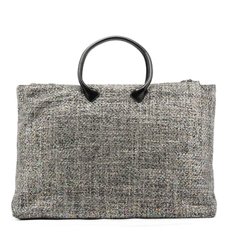 Miu Miu Grey Holographic Tweed Tote Bag