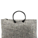Miu Miu Grey Holographic Tweed Tote Bag