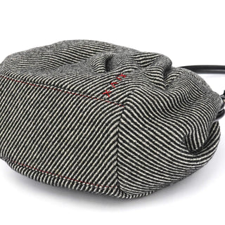 Miu Miu Grey Striped Wool Clutch Handbag