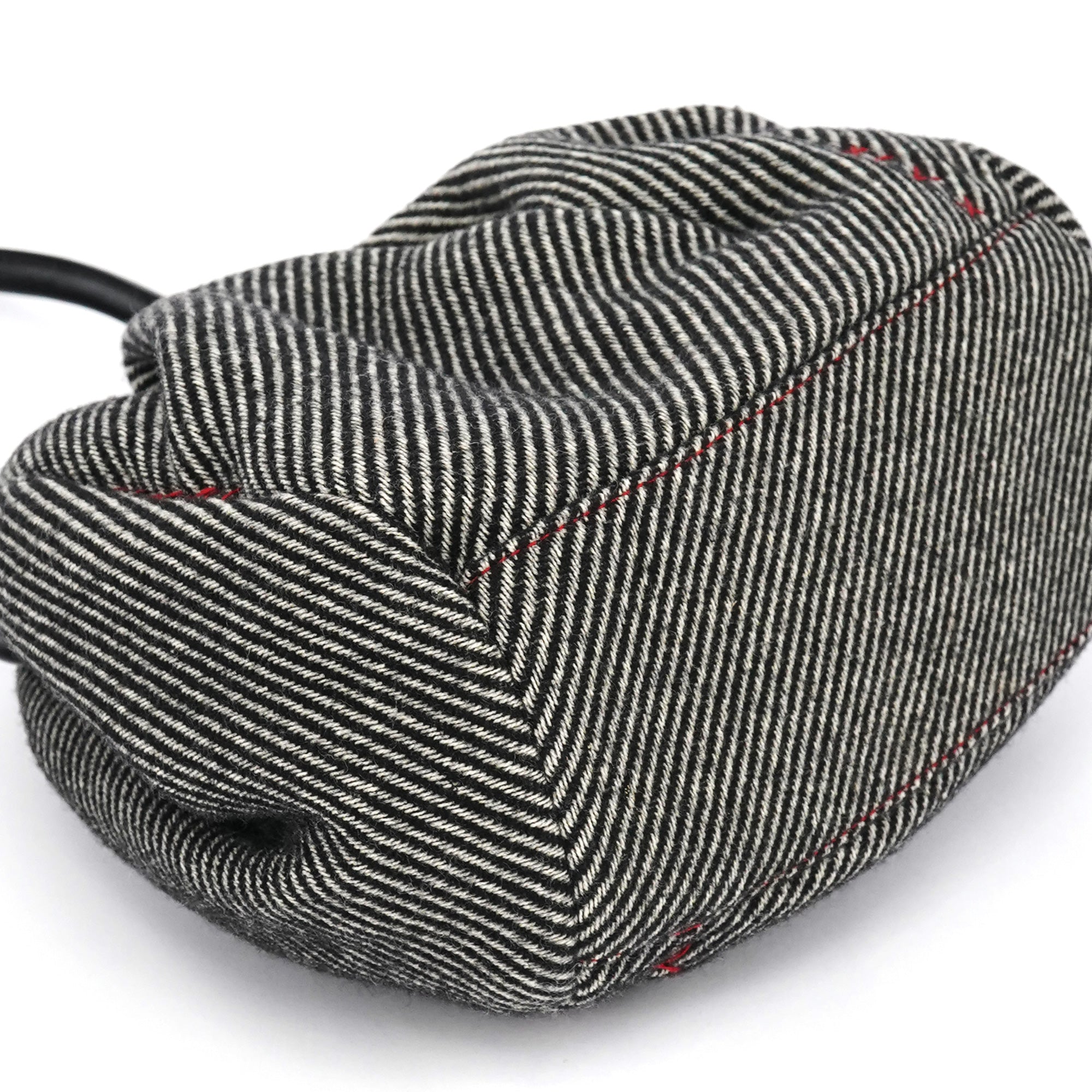 Miu Miu Grey Striped Wool Clutch Handbag