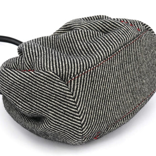 Miu Miu Grey Striped Wool Clutch Handbag