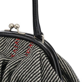 Miu Miu Grey Striped Wool Clutch Handbag