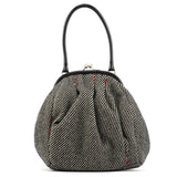 Miu Miu Grey Striped Wool Clutch Handbag