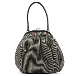 Miu Miu Grey Striped Wool Clutch Handbag