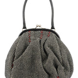 Miu Miu Grey Striped Wool Clutch Handbag