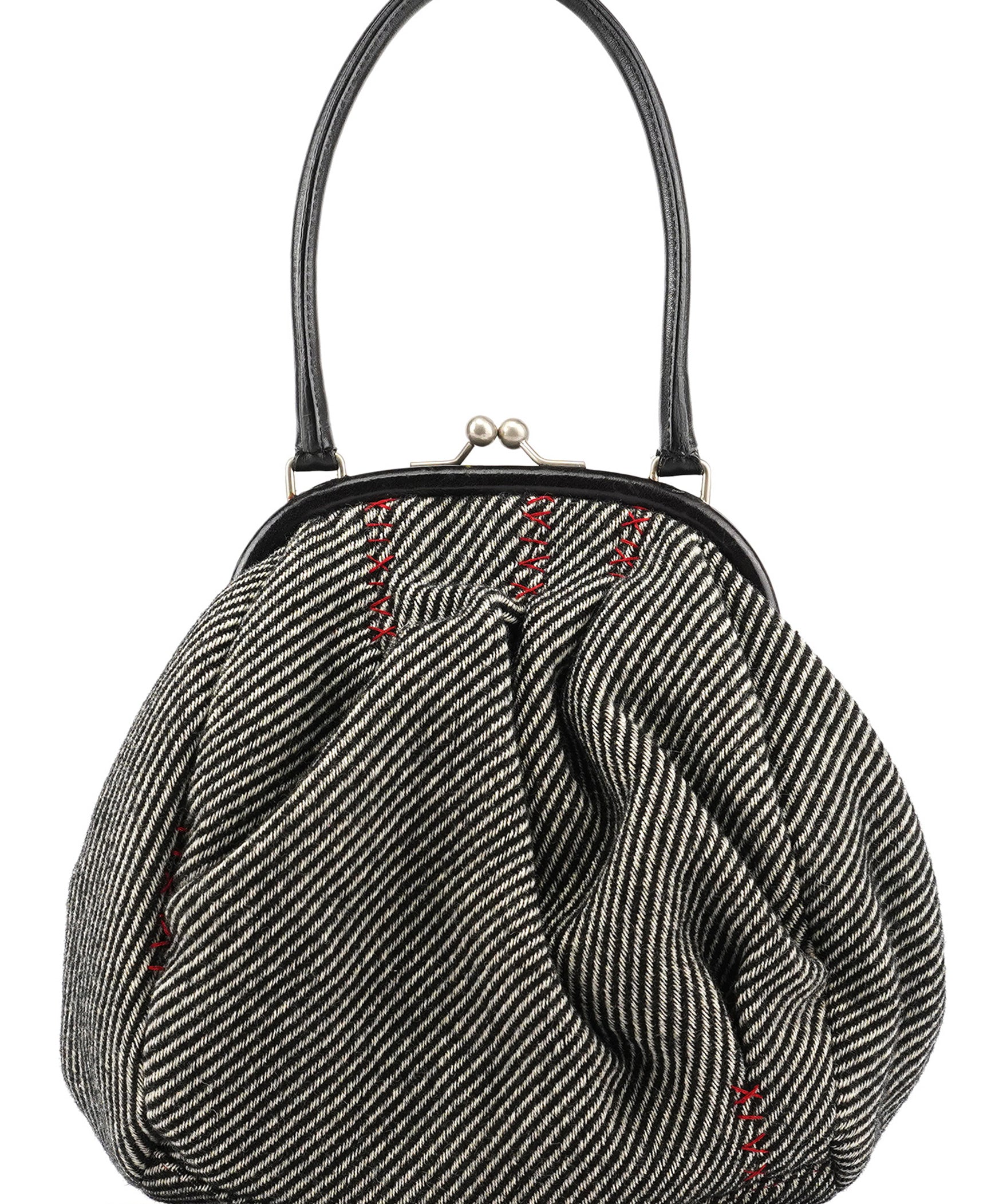 Miu Miu Grey Striped Wool Clutch Handbag