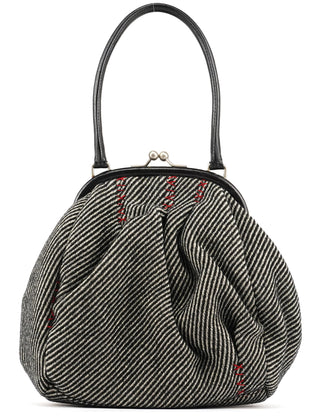 Miu Miu Grey Striped Wool Clutch Handbag