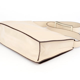 Miu Miu Ivory Crackled Leather Flap Shoulder Bag