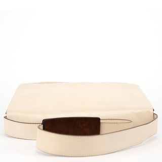 Miu Miu Ivory Crackled Leather Flap Shoulder Bag