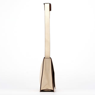 Miu Miu Ivory Crackled Leather Flap Shoulder Bag