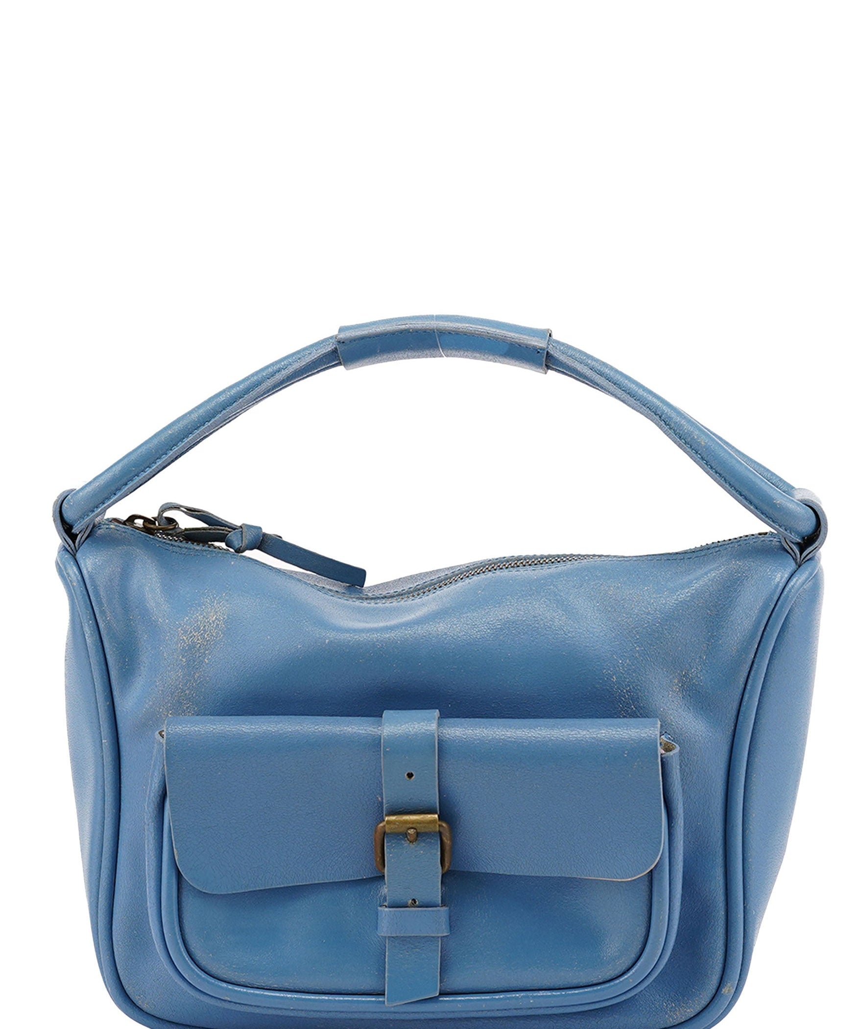 Miu Miu Light Blue Leahter Pocket Handbag