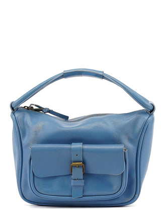 Miu Miu Light Blue Leahter Pocket Handbag