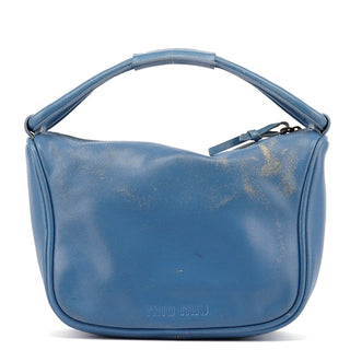 Miu Miu Light Blue Leahter Pocket Handbag