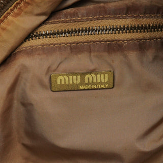 Miu Miu Light Brown Calfskin Leather Bowling Bag