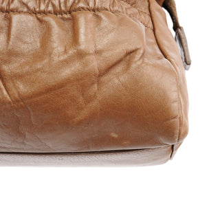 Miu Miu Light Brown Calfskin Leather Bowling Bag