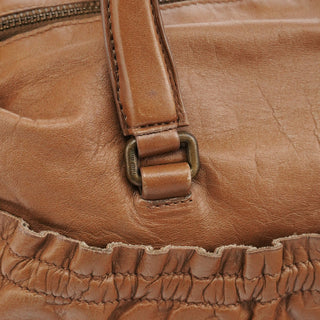 Miu Miu Light Brown Calfskin Leather Bowling Bag