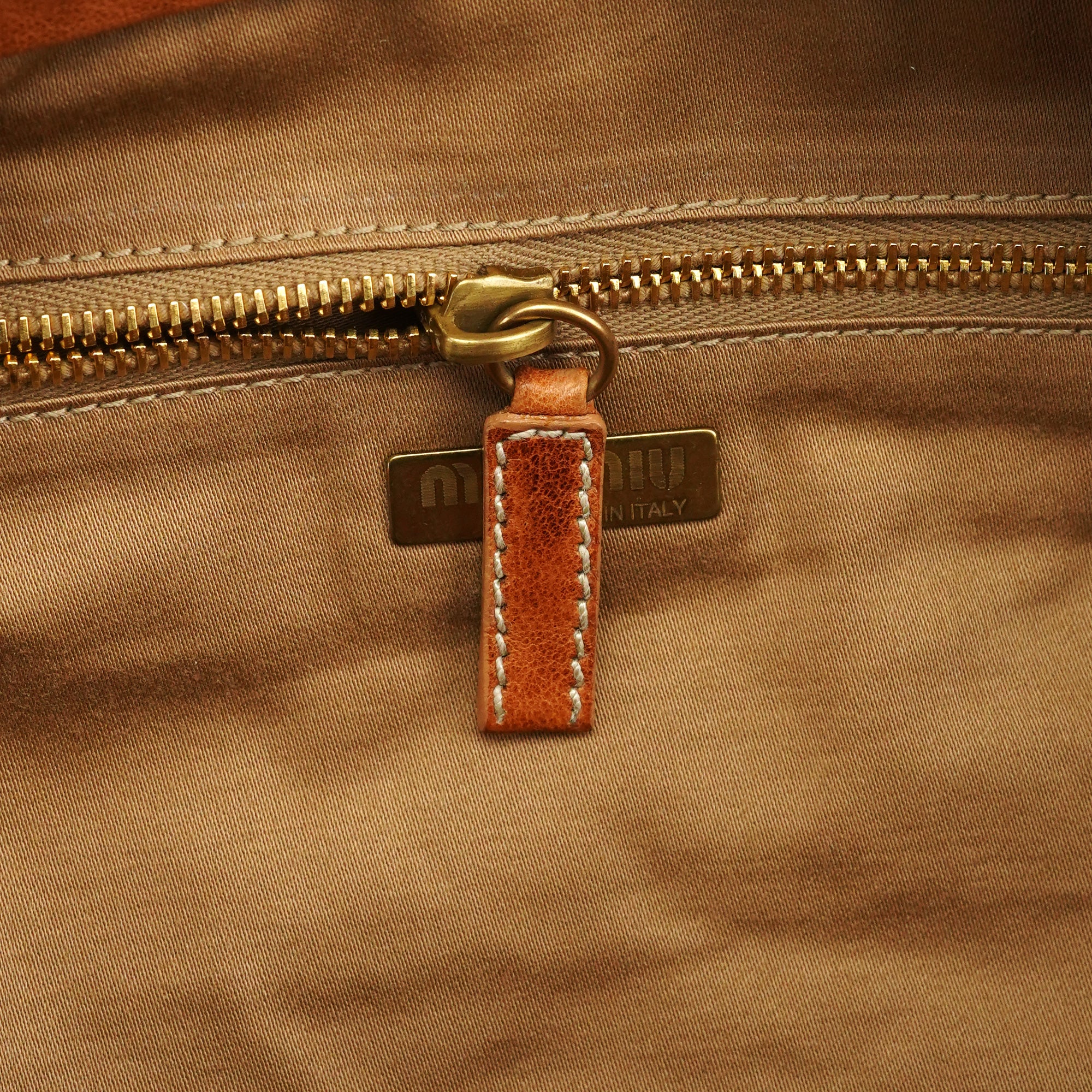 Miu Miu Light Brown Leather Shoulder Bag