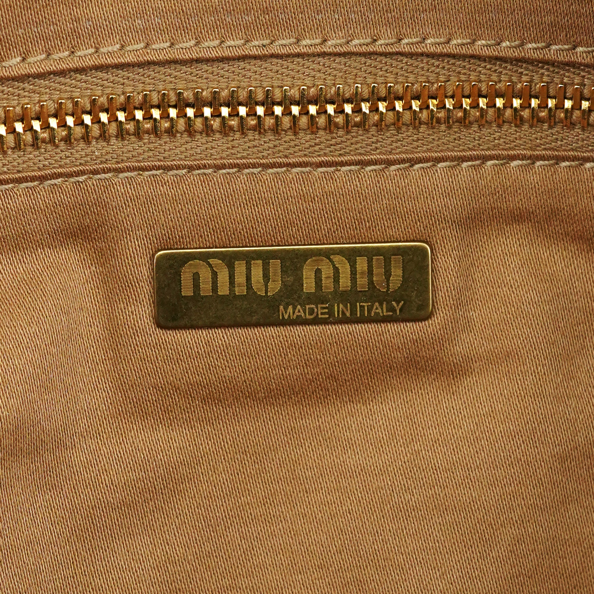 Miu Miu Light Brown Leather Shoulder Bag