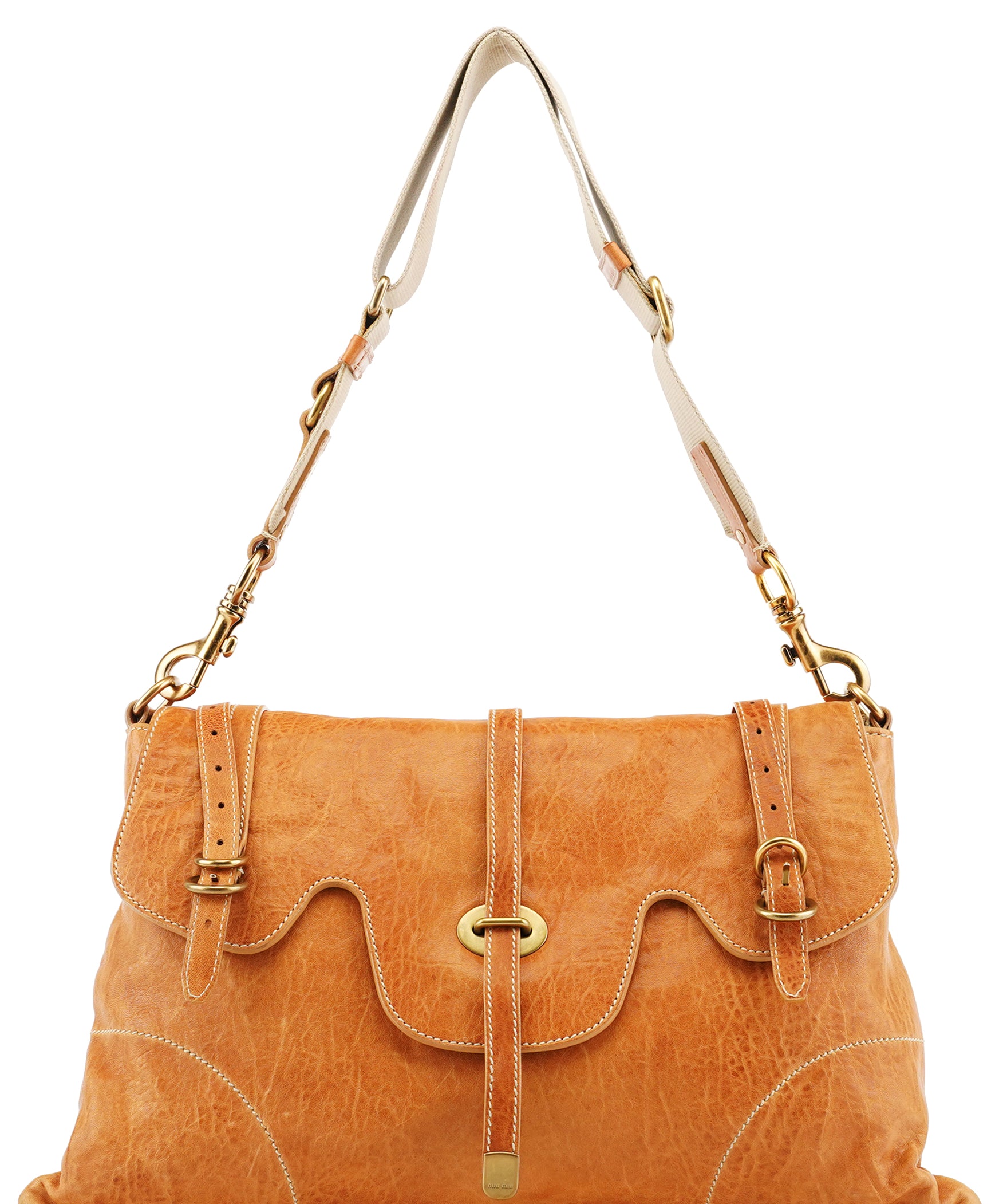 Miu Miu Light Brown Leather Shoulder Bag