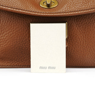 Miu Miu Light Brown Leather Turnlock Shoulder Bag