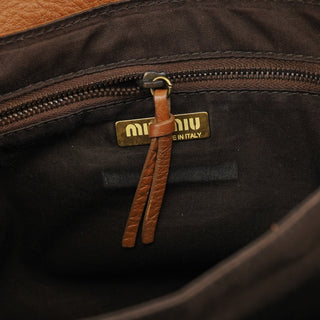 Miu Miu Light Brown Leather Turnlock Shoulder Bag