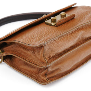 Miu Miu Light Brown Leather Turnlock Shoulder Bag
