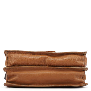 Miu Miu Light Brown Leather Turnlock Shoulder Bag