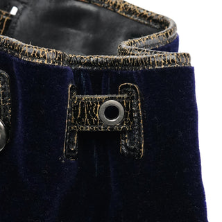 Miu Miu Navy Velvet Crackled Leather Duffle Backpack