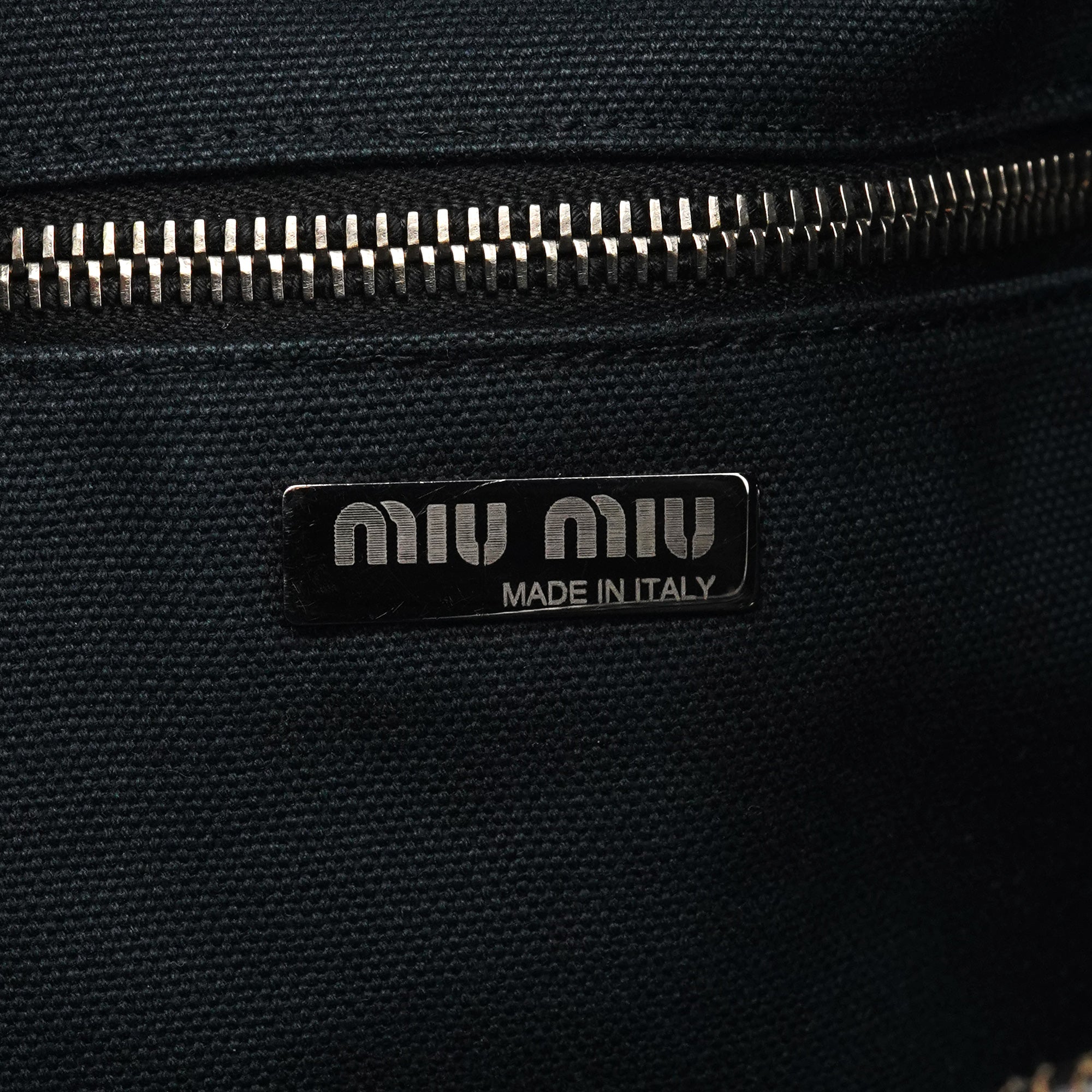 Miu Miu Navy Velvet Crackled Leather Duffle Backpack